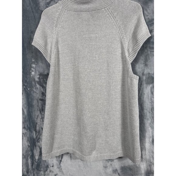 Izod Womens Cardigan Cable Knit Gray Sweater With Button Collar XXL - Picture 14 of 16